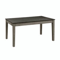 Red Barrel Studio Wire Brushed Light Gray Finish 1pc Dining Table with 2 Hidden Drawers Casual Dining Room Furniture