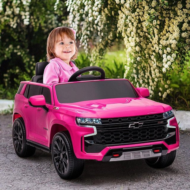 12V LICENSED CHEVROLET TAHOE RIDE ON CAR, KIDS RIDE ON CAR WITH REMOTE CONTROL, 3 SPEEDS, SPRING SUSPENSION, LED LIGHT, in Toys & Games
