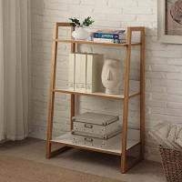 Rebrilliant Modern Bookcase With 3 Shelves In Bamboo/White Finish