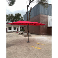 Arlmont & Co. Enhance Your Outdoor Space With A Waterproof Patio Double Sided Umbrella Featuring Easy Crank Operation
