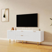 Latitude Run® Modern Warm White TV Cabinet
