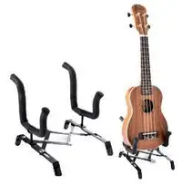 Foldable Ukulele Stand Floor Violin Stand with Padded Small Instrument Holder for Ukulele, Mandolin, and Violin SPS101