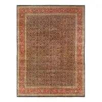 Pasargad NY One-of-a-Kind Hand-Knotted Before 1900 Herati Blue/Beige/Brown 12' x 15' Wool Area Rug