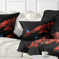 Made in Canada - The Twillery Co. Corwin Abstract Fall Foliage of Maple Leaves Lumbar Pillow