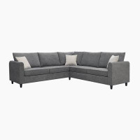 Latitude Run® Upholstered Living Room Sectional Sofa, L Shape Furniture Couch with 3 Pillows