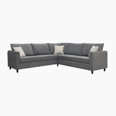Latitude Run® Upholstered Living Room Sectional Sofa, L Shape Furniture Couch with 3 Pillows in Couches & Futons