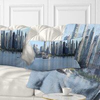 Made in Canada - East Urban Home Cityscape Photo Vancouver BC Skyline Panorama Lumbar Pillow
