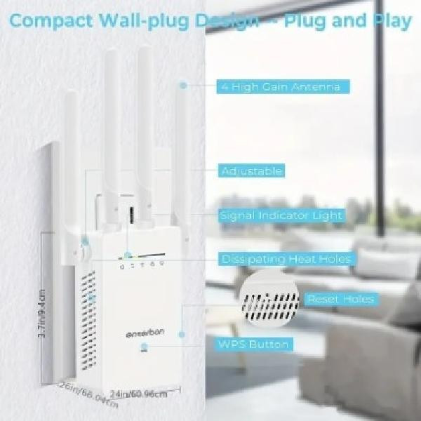 300M WiFi Repeater Extender - Boost Your Home Wi-Fi Signal to Larger Area and Multiple Devices - Easy Setup WiFi Extende in Networking - Image 2
