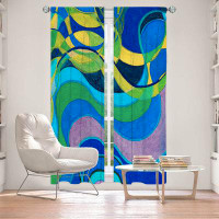 East Urban Home Lined Window Curtains 2-panel Set for Window by Lorien Suarez - Water Series 6