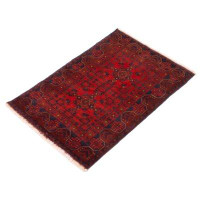 Isabelline Hand-Knotted Finest Khal Mohammadi Red Wool Rug 3'4" X 4'8"