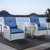 Wildon Home® Turnalar Wicker Outdoor Swivel Accent Patio Lounge Chairs