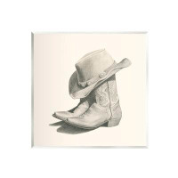 Stupell Industries Stupell Industries Cowboy Boots Drawing Wall Plaque Art Design By Grace Popp