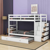 Harriet Bee Avoca Twin over Twin 4 Drawer Futon Bunk Bed with Trundle by Harriet Bee