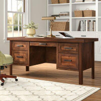 Birch Lane™ Chestle 71" Solid Wood and MDF Fully Assembled Executive Desk
