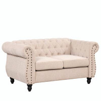 Charlton Home 60" modern sofa Dutch plush upholstered sofa