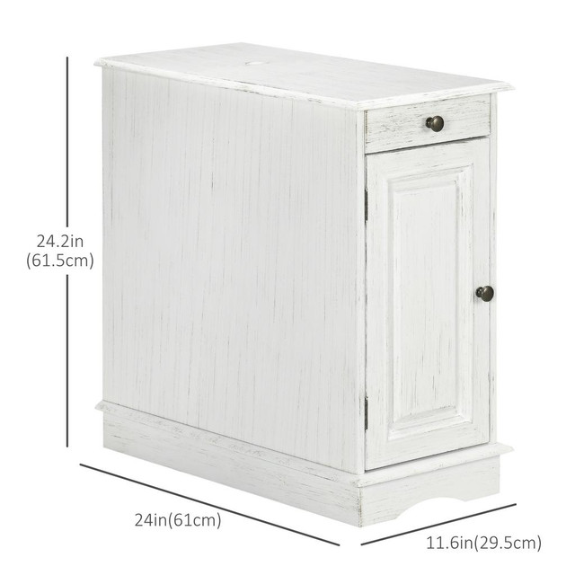 Side Table 11.6"x24"x24.2" White in Kitchen & Dining Wares - Image 3