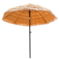 Arlmont & Co. 78'' Tilt Thatch Beach Umbrella Counter Weights Included