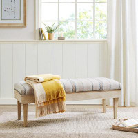 Hokku Designs Storage Bench With An Upholstered Seat, Wood Frame, Shoe Bench For Living Room, Entryway