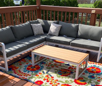 Outdoor Patio Sectional Sofa Accent Lounge Chair Armchair Coffee Table