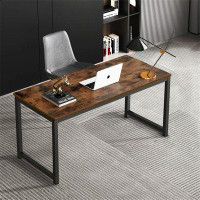 Latitude Run® Modern Simple Style Computer Desk: Sturdy Steel, Spacious Workspace, Easy Assembly