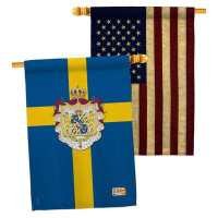 Breeze Decor Sweden House Flags Pack Nationality Regional Yard Banner 28 X 40 Inches Double-Sided Decorative Home Decor