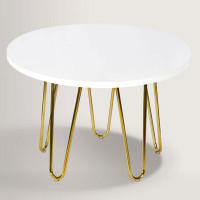 Willa Arlo™ Interiors Witney 47.2'' Round Dining Table with Metal Golden Legs