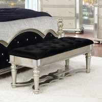 Willa Arlo™ Interiors SandpiperCove Upholstered Bench Metallic Platinum