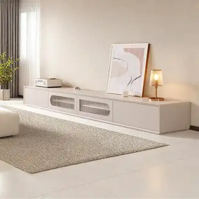 Hokku Designs Modern simple white TV cabinet.
