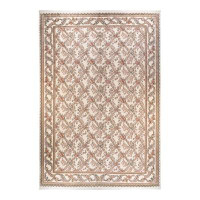 Isabelline Kenedra One-of-a-Kind Hand-Knotted New Age 11'9" x 17'10" Wool Area Rug in Ivory/Beige/Green/Light Blue