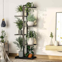 Arlmont & Co. Plant Stand Tall Shelf - 6 Tier Adjustable Metal Plant Stands , Multiple Plant Display Rack