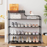 Gracie Oaks Gracie Oaks 4-tier Free Standing Shoe Rack With Storage Boxes - High Capacity Organizer For Corridor, Living