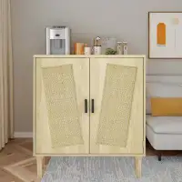 Bay Isle Home™ Storage Cabinets With Rattan Decorative Doors