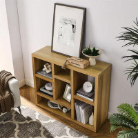 Latitude Run® Versatile 7 Cube Bookshelf - Stylish Wood Design With Water Resistant Feature