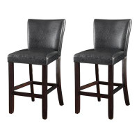 Winston Porter Panth 31'' Bar Stool in Black and Brown