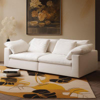Crafts Design Trade 90.55" White Cotton and linen Modular Sofa