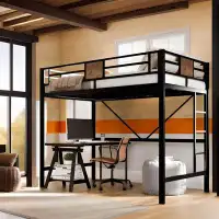 Mason & Marbles Kauffman Kids Twin Platforms Loft Bed and Bunk Metal Bed Frame