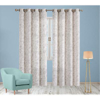 Winston Porter Linen Farmhouse Curtains For Living Room Floral Print Window Curtains Semi Sheer Drapes For Bedroom Count