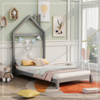 Harper Orchard Wood Platform Bed With House-Shaped Headboard
