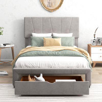 Latitude Run® Hasim Upholstered Platform Bed Frame with Adjustable Headboard