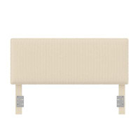 Ebern Designs Sloan Full/Queen Upholstered Headboard with 3 Adjustable Heights, Ivory Corduroy