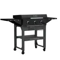 Charbroil Charbroil Performance Series 28" 3-Burner XL Flat Top Gas Griddle Cart with Lid, Black