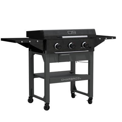 Charbroil Charbroil Performance Series 28" 3-Burner XL Flat Top Gas Griddle Cart with Lid, Black in Other