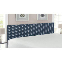 East Urban Home Ambesonne Pirates Headboard for King Size Bed, Jolly Roger Pattern in Classic Nautical Colours Dangerous
