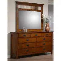 The Twillery Co. Kaelyn 9 Drawer Dresser with Mirror