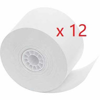 Bond Cash Register/POS Paper Roll, White, 1 3/4 Inch(W) x 150'(L) Ribbon Required,PACK OF 12 ROLLS