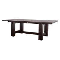 Red Barrel Studio Rectangle Dining Table with Extension Leaf in Brown
