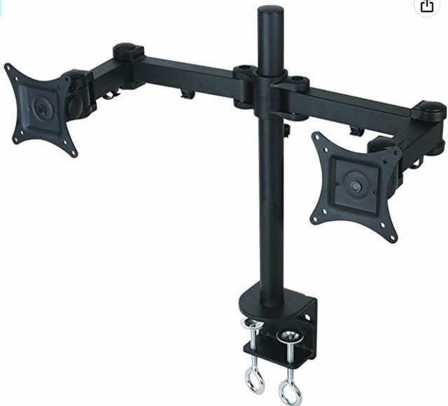 Antra Mounts ATM-D02B 13-27 LCD LED Dual Monitor Desktop Mount Bracket with Tilting Swiveling arms Heavy Duty for Flat in Networking