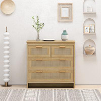Bay Isle Home™ 4 Drawers Rattan Cabinet ,For Bedroom,Living Room,Dining Room,Hallways,Easy Assembly