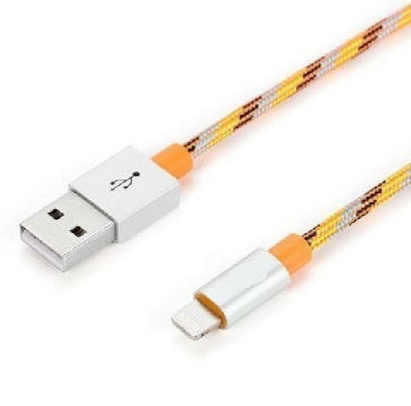 1M Apple Certified Nylon Braided Lightning Cable for iPhone iPod iPad - 3.28 ft. - Orange in Cell Phone Accessories in Québec - Image 2