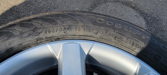205/55/16 4 pneus ete continental sur mag 5x112 OEM volkswagen in Tires & Rims in Greater Montréal - Image 2